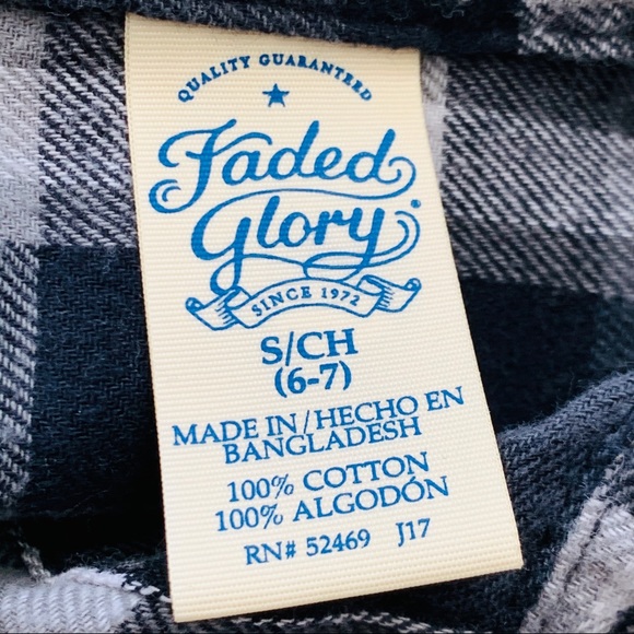 Faded Glory Boys Flannel Shirt Size 6/7 - Picture 8 of 8